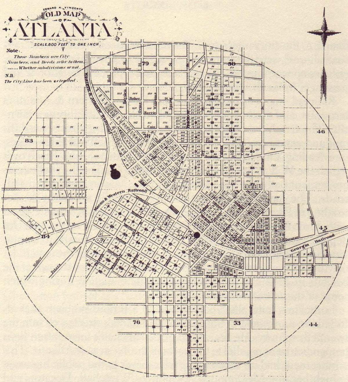Historische Karte von Atlanta