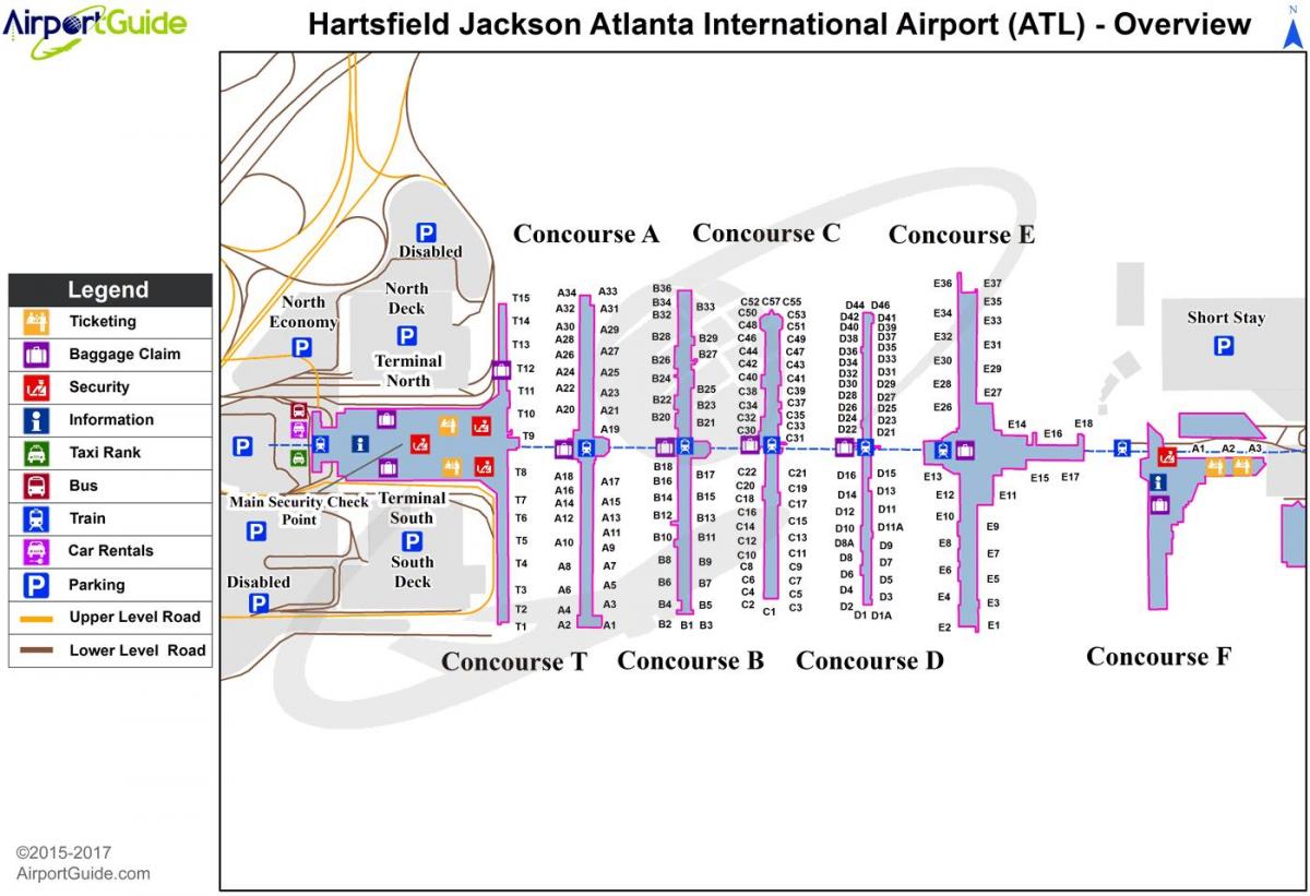 Terminalplan des Flughafens Atlanta