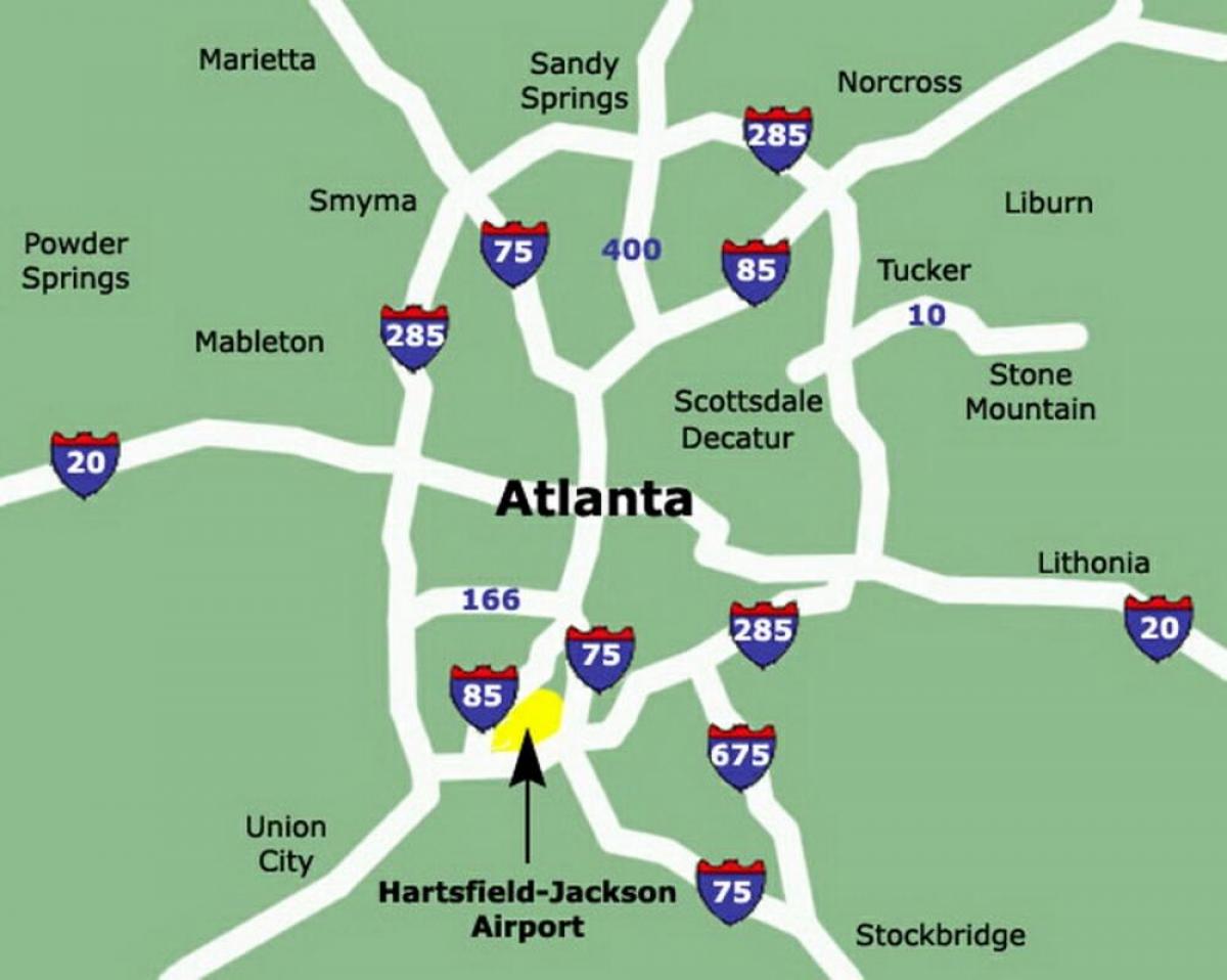 Atlanta Flughäfen Karte