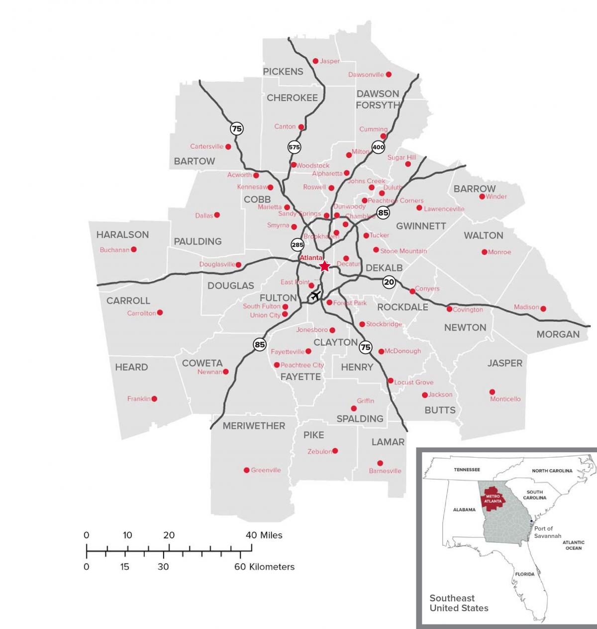 Atlanta Stadtplan